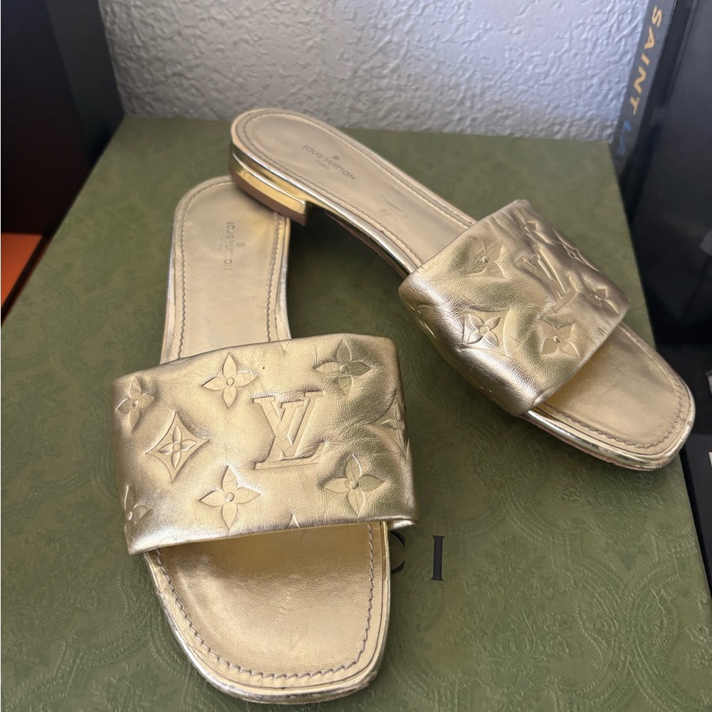 Louis Vuitton Gold Sandals